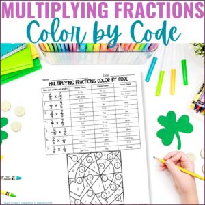 St. Patrick's Day Multiplying Fractions Color by Code Cover