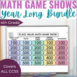 4th Grade Math Game Shows Bundle Cover Image