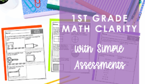 1st Grade Math Assessment blog image showing 3 sample pages